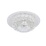 Modern Crystal Flower Hotel Flush Mount Led Ceiling Light Fixture - Layered Design 5.5/7 Wide