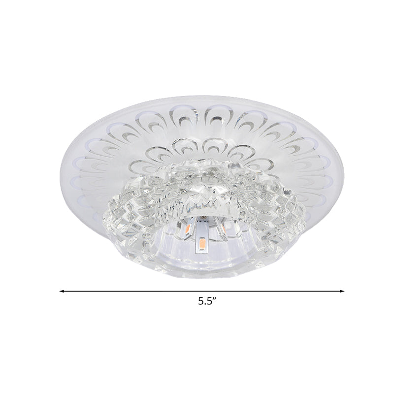 Modern Crystal Flower Hotel Flush Mount Led Ceiling Light Fixture - Layered Design 5.5’/7’ Wide