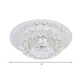 Modern Crystal Flower Hotel Flush Mount Led Ceiling Light Fixture - Layered Design 5.5/7 Wide