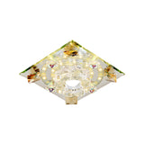 Modern Crystal Led Flush-Mount Light Fixture: Purple Butterfly/Amber Gem Ceiling Lamp