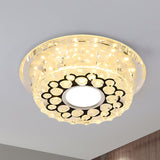 Led Crystal Ceiling Light With Bubble Pattern - Modern Flush Mount Fixture Clear / Round