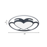 Modern Heart - Shaped Led Ceiling Fixture In Black And White With Warm/White Light