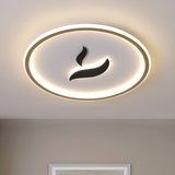 Black/Gold Led Flush Lamp With White/Warm Light And Minimalist Design For Bedroom Gold / White