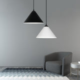 Retro Style Metal Cone Shade Ceiling Light Fixture Black/Gray/White 1-Light Hanging Lamp For Bedroom