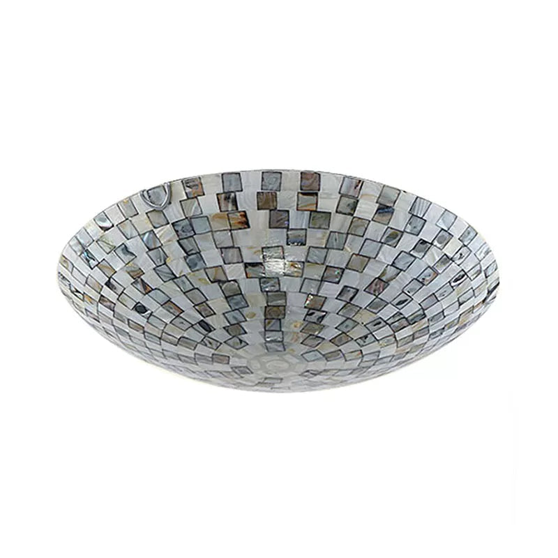 Tiffany Shell Flush Mount Ceiling Light In Beige - 2 Lights Bowl Shade 8 H X 12 Diameter Bedroom