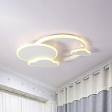 White/Pink Macaron Led Flush Light Fixture With Cloud Design In Warm/White - Ceiling Mount Lamp