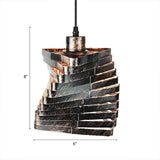 Farmhouse Triangle Pendant Light With Iron Frame In Bronze