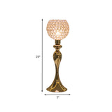 Traditional Metal Table Lamp With Crystal Shade - Gold Curvaceous Nightstand Light 1 Bulb Bedroom