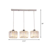 Modern 10-Head Cluster Pendant Light With Crystal Shade - Elegant Lobby Hanging Lamp