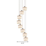 Modern 10-Head Cluster Pendant Light With Crystal Shade - Elegant Lobby Hanging Lamp