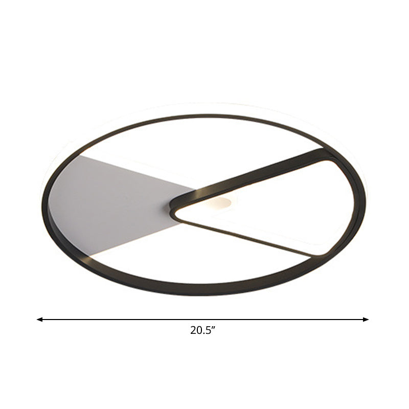 Modern Sector Frame Flushmount Led Bedroom Light - 16.5/20.5 Acrylic Black/White/Warm White