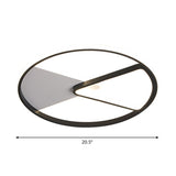 Modern Sector Frame Flushmount Led Bedroom Light - 16.5/20.5 Acrylic Black/White/Warm White
