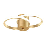 Modern Led Gold Flush Mount Ceiling Lamp - Acrylic Dual Loop Light Fixture For Corridor