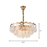 Modern Bedroom Chandelier: Tiered Design With Clear K9 Crystal 8 Bulbs Brass Suspension Light