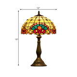 Tiffany Glass Table Lamp With Baroque Rooster Pattern In Bronze Finish