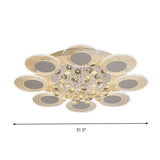 Contemporary Led Crystal Ball Flushmount Ceiling Lamp Wide 25.5/31.5 - Perfect For Living Room