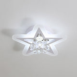 Minimalist Led Star Ceiling Light Fixture White Acrylic Flushmount Crystal Sphere 16/19.5 Wide