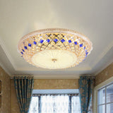 Modern Led Gold Crystal Prism Ceiling Light For Bedroom - Flush Mount Fixture