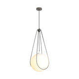 Modern White Frosted Glass Restaurant Hanging Light Kit - 1 Head Ceiling Pendant Lamp With Teardrop
