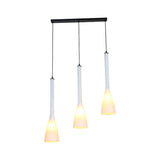 Modern Teardrop Multi Ceiling Light - White Glass 3-Light Pendant For Restaurants