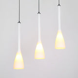 Modern Teardrop Multi Ceiling Light - White Glass 3-Light Pendant For Restaurants