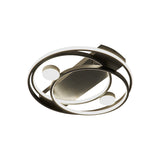 Metal Halo Ring Led Flush Mount Fixture In Black/Gold For Bedroom - 16/19.5 Dia White/Warm Light