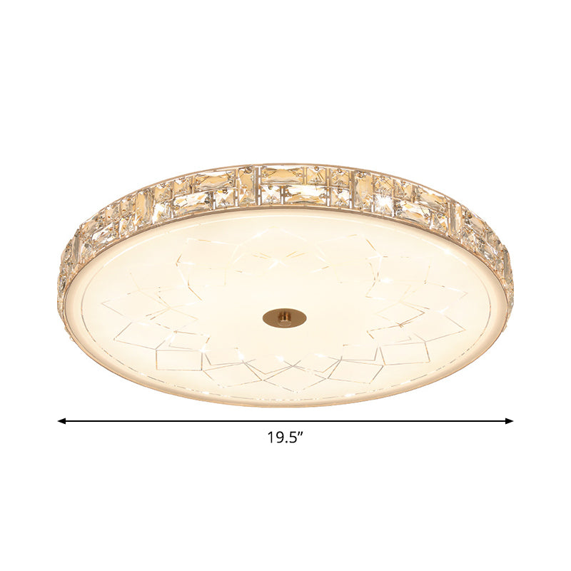 Gold Minimalist Led Ceiling Light With Glass Diffuser For Bedrooms