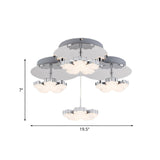 Modern Crystal Led Flush Mount Ceiling Light Fixture For Bedrooms - Chrome Petal Design
