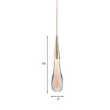 Modern Brass Droplet Crystal Ceiling Lamp With Led Pendant Light For Living Room