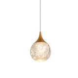 Sleek Crystal Seeded Suspension Lamp: Elegant Bedroom Lighting Solution