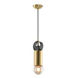 Modern Tube Mini Pendulum Light - Brass Finish | Bedroom Suspension Lamp
