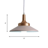 Sleek Pink Saucer Suspension Light - Minimal Metal 1-Head Ceiling Hang Fixture 12’/14’ Width