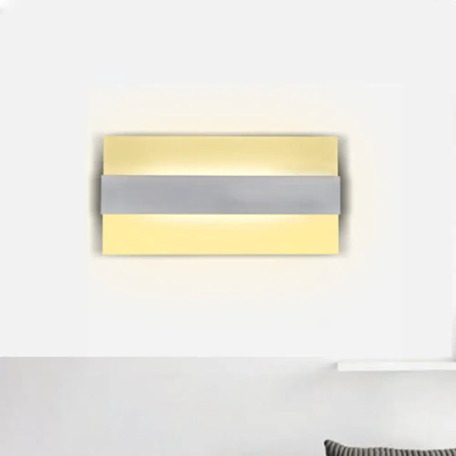 9 Acrylic Rectangular Led Wall Lamp White Sconce Light For Bedroom