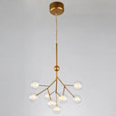 9-Head Chandelier Tree Branch Suspension Light With Dual Ball Glass Shade - Simplicity Collection