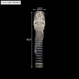 9-Head Led Pendant Lighting: Elegant Gold Crystal Cascading Multiple Hanging Lamp