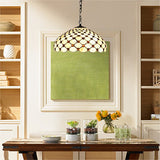 Tiffany Stained Glass Pendant Lamp With 2 Lights For Dining Room White