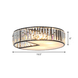 Modern Crystal Flush Ceiling Lamp - 5-Bulb Block Design For Living Room