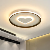 Nordic Heart Flush Mounted Led Bedroom Light - Pink/Black/White