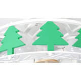Modern White Semi-Flush Ceiling Light With Green Tree Design
