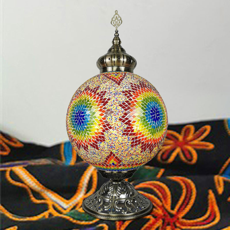 Vintage Art Glass Nightstand Light For Bedroom Yellow