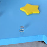 Kindergarten Ceiling Light: Cartoon Wood Flush Mount Propeller Plane Fixture - Blue (3 Bulbs)
