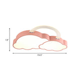 Rainbow Cloud Led Pink Flushmount For Childs Bedroom