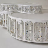 Modern White Double Heart Led Flushmount Light With Clear Crystal Deco Stylish Acrylic Ceiling For