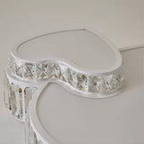 Modern White Double Heart Led Flushmount Light With Clear Crystal Deco Stylish Acrylic Ceiling For