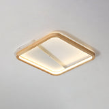 Simple Wooden Rectangular Led Flush Mount Ceiling Light - 13/17/21 Wide
