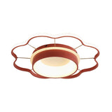 Flower Flush Mount Spotlight Kids Led Light In Pink/Gold Warm/White