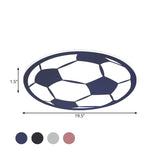 Cartoon Football Led Flush Ceiling Light For Nursery - White/Black/Pink