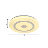 15/19 Contemporary Acrylic Led Round Flush Mount Fixture For Bedroom Lighting In Black And White