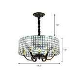 Minimalist Crystal Drum Chandelier Pendant Light Elegant 6-Light Dining Room Hanging Lamp Black