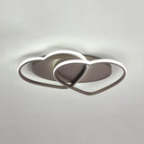 Romantic Double Heart Flush Mount Ceiling Lamp In Brown – Perfect For Study Rooms